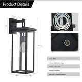 Black Solar Outdoor Wall Lights, Set of 2 - Nook & Nest