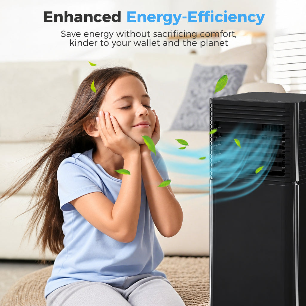 Black 8, 000 BTU Portable Air Conditioner, 3-in-1 - Nook & Nest