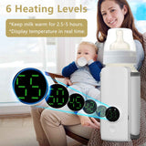 Portable Baby Bottle Warmer – USB Rechargeable, 6 Heating Levels