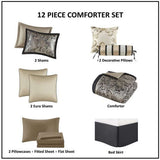 King 12-Piece Comforter Set – Black Bedding - Nook & Nest