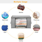 Large Clothes Storage Bags – 90L, Clear Window, Dual Zipper (Set of 2) - Nook & Nest