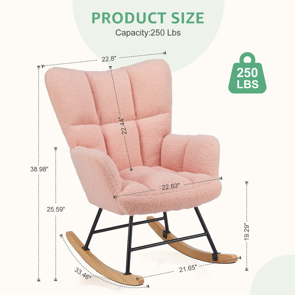 Teddy Fabric Gliding Rocking Chair - Nook & Nest