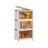 Foldable Storage Bins – 3-Pack, Magnetic Door, 360° Wheels, Clear Pane - Nook & Nest