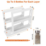 White Swivel Spice Rack Organizer for Kitchen Cabinets - Nook & Nest