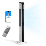 White 42-Inch Bladeless Tower Fan with Remote - Nook & Nest