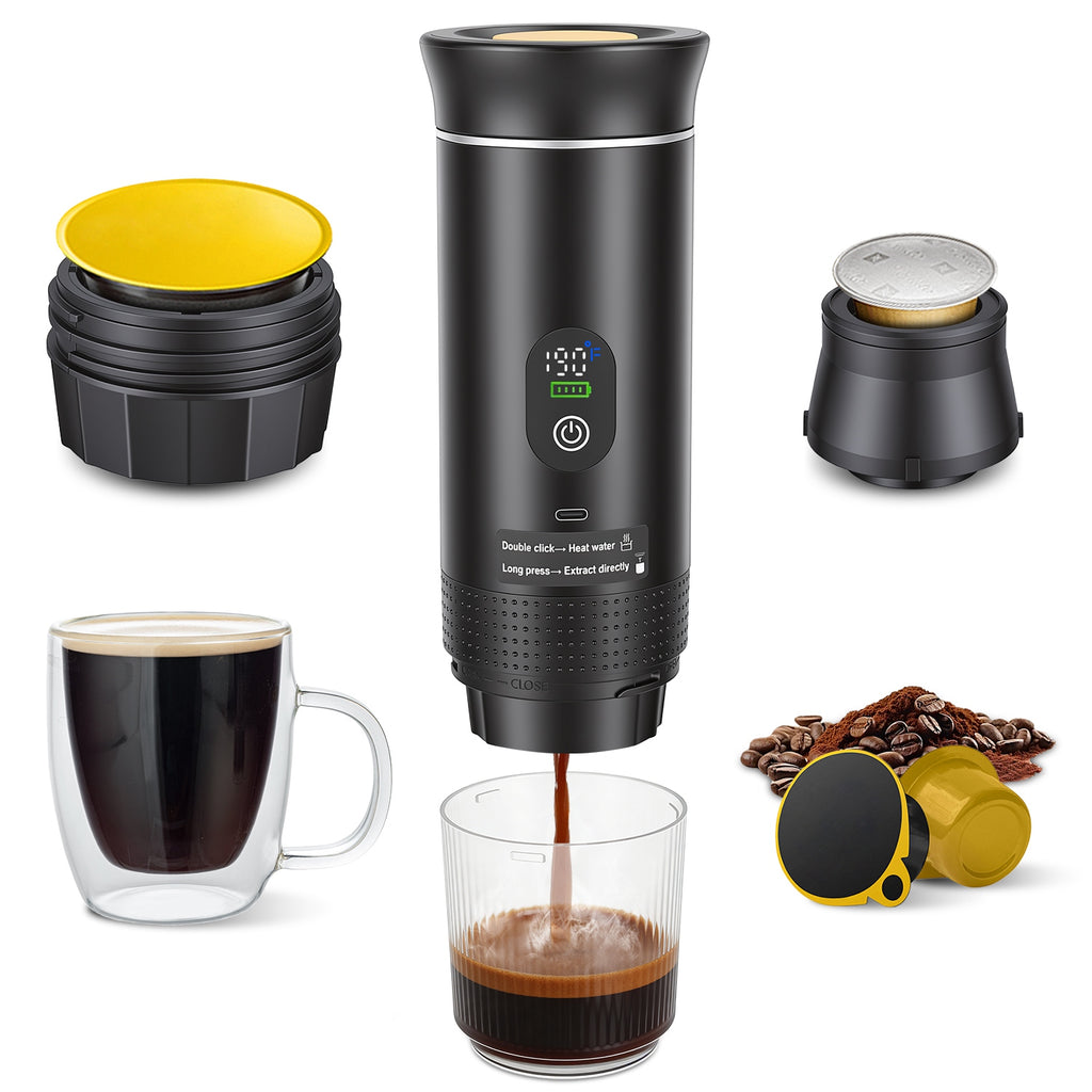 Portable Self-Heating Espresso Maker with 7, 500 mAh Battery - Nook & Nest
