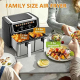 Dual Basket Air Fryer - 9.5 QT, Separate Zone Cooking - Nook & Nest
