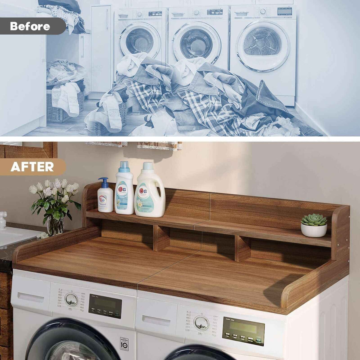 Stylish Washer Dryer Countertop Organizer - Elevate Your Laundry Experience - Nook & Nest
