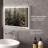 Silver LED Bathroom Mirror, 870 × 680 mm, Dimmable - Nook & Nest