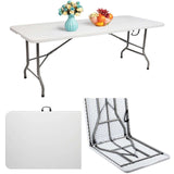 Portable Folding Table – 6ft, Heavy Duty HDPE Top, Steel Frame, Seats - Nook & Nest