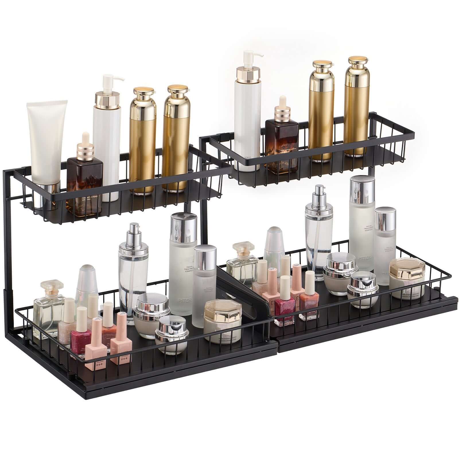 Effortless Organization with Our 2-Tier Under Sink Organizer – 2 Pack - Nook & Nest