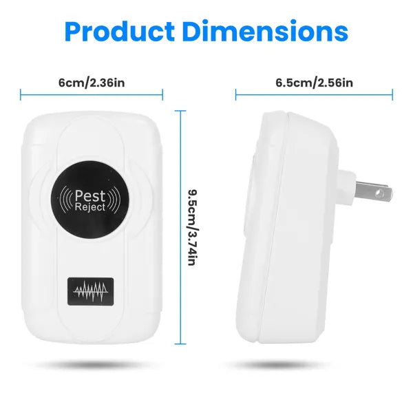 6-Pack Ultrasonic Insect Repellent - Dual Sound-Wave Tech, 3-Mode Switch, 32 - 120kHz Frequencies, Ideal For Full Home Coverage, Safe For Home With Kids - Plug-in Indoor Bug & Rodent Repeller - Nook & Nest