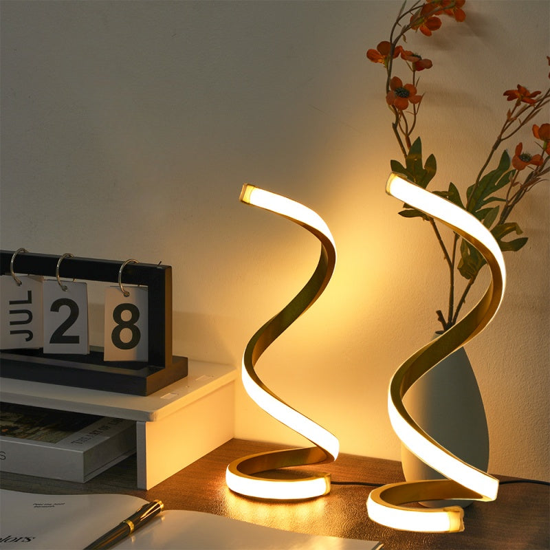 Transform Your Space with the Adjustable LED Desk Lamp – 2Pcs Creative Spiral Design - Nook & Nest