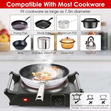 Portable Electric Hot Plate – 1000W Single Burner, 5 Heat Settings - Nook & Nest
