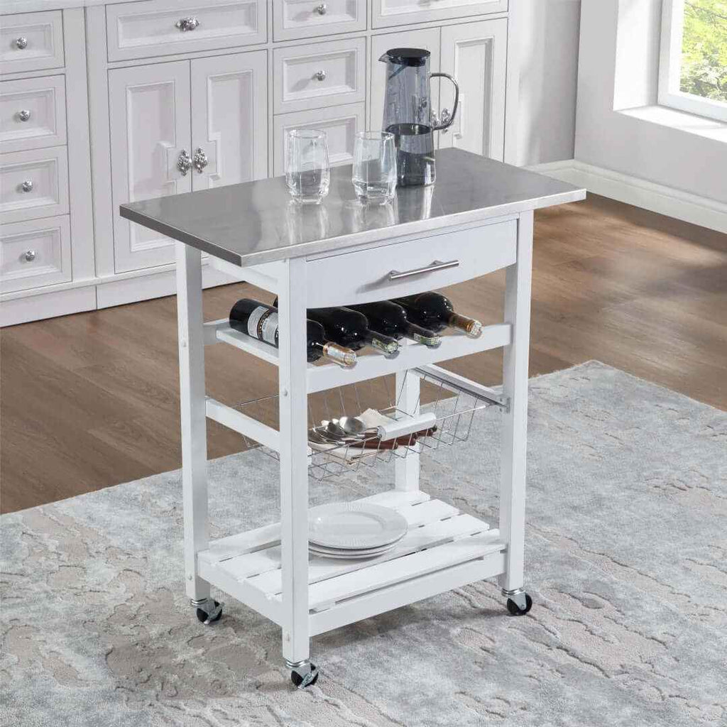 Transform Your Cooking Experience with Our Stainless Steel Rolling Kitchen Cart - Nook & Nest