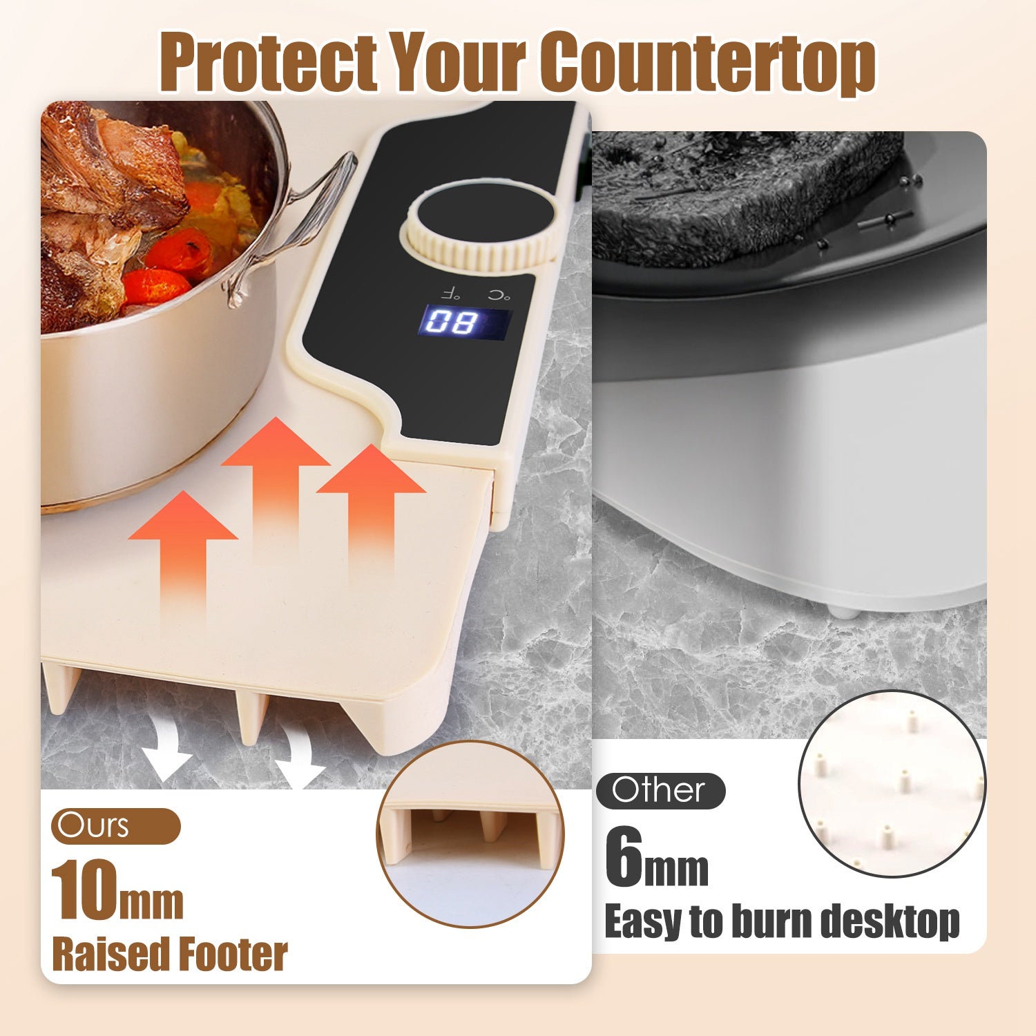 Food Warming Mat 23.6X15.8In 300W Fast Heating Electric Silicone Food Warmer With 14 Temp Levels 10Hrs Timer Settings Roll-Up Portable Hot Plates Heat Pad For Parties Buffet - Nook & Nest
