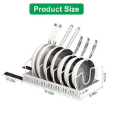 Pull-Out Pots and Pans Organizer – Damping Rails, 8 Dividers, 44 lb, N - Nook & Nest