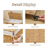 3-Section Rolling Laundry Hamper with Lid & Wheels – 160L, Pre-Sort De - Nook & Nest