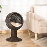 Coffee Elevated Cat Bed with Rotatable Pod - Nook & Nest