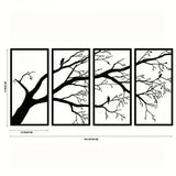 4-Panel Iron Branch and Bird Wall Art - Nook & Nest