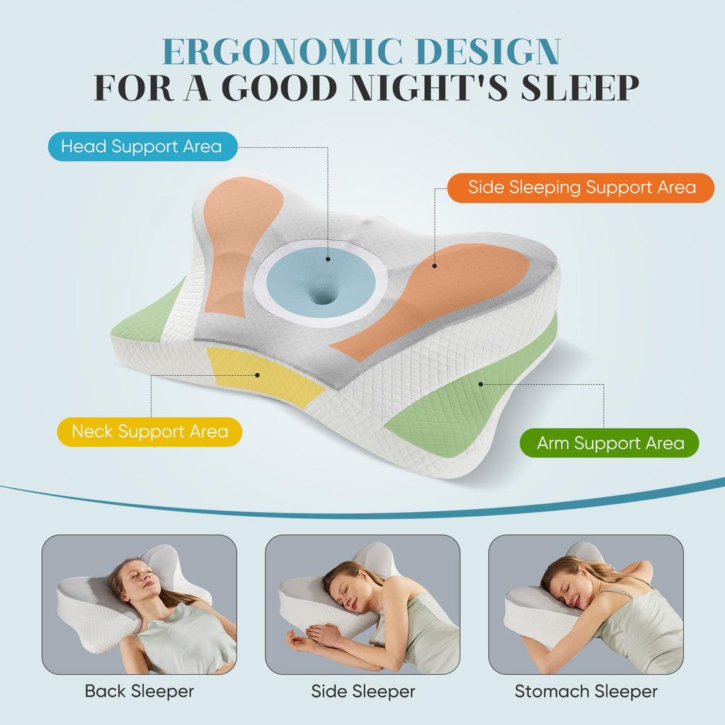 Ergonomic Neck Support Pillow for Pain-Free Sleep and Relaxation - Nook & Nest