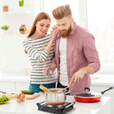 Portable Electric Hot Plate – 1000W Single Burner, 5 Heat Settings - Nook & Nest
