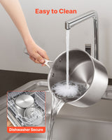Tri-Ply Stainless Steel Saucepan – 4 QT with Glass Lid, Induction Comp - Nook & Nest