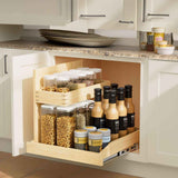 2-Tier Wood Cabinet Organizer – Left-Hand, Ball-Bearing Full-Extension - Nook & Nest