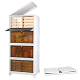 Foldable Storage Bins with Wheels – 4-Pack, Magnetic Door, 360° Wheels - Nook & Nest