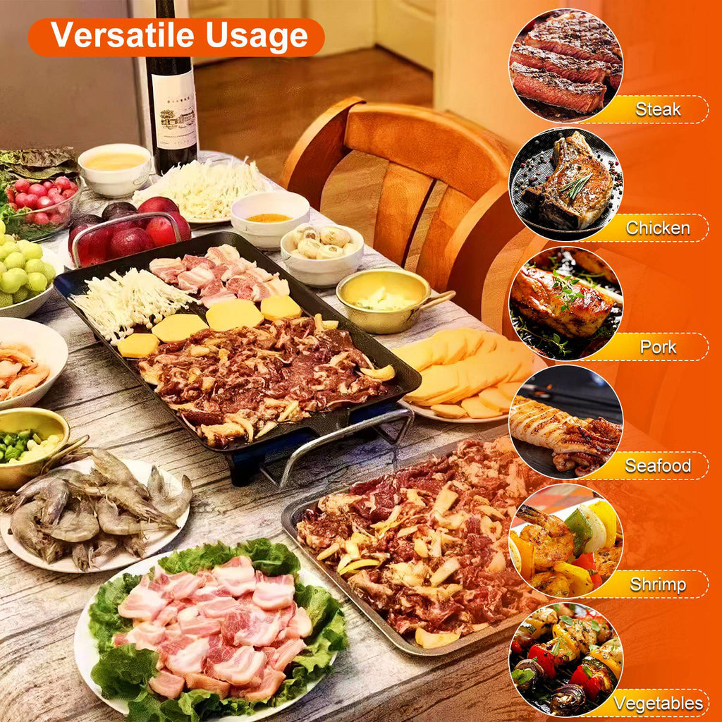 Electric BBQ Grill Griddle, Non Stick Table Top - Nook & Nest