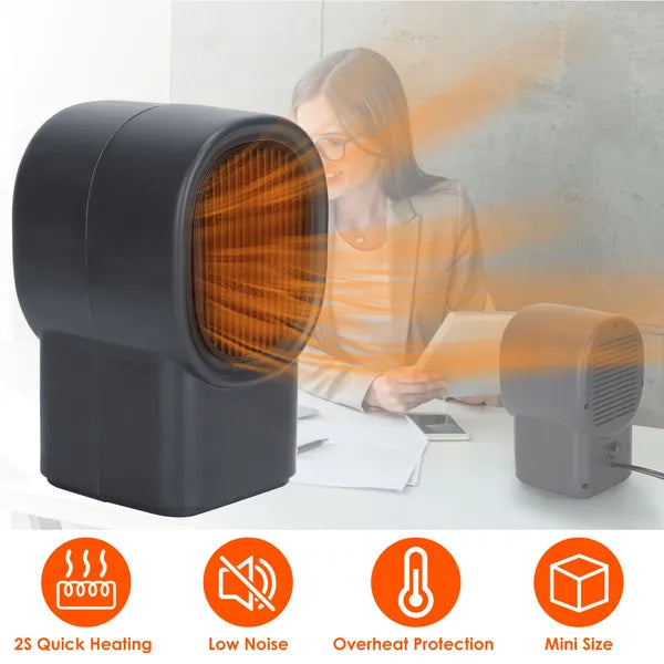 Portable Electric Space Heater - 400W Mini Desktop Fan Heater for Ultimate Comfort - Nook & Nest