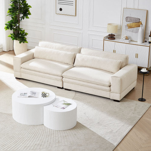 Transform Your Space with Our Mid-Century Modern Beige Sofa – Comfort Meets Style - Nook & Nest
