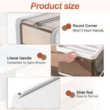 Stackable Storage Bins with Dividers – 3-Pack, Foldable Fabric, Dark B - Nook & Nest