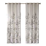 Grey Burnout Sheer Curtain Panel, 50 × 84 in - Nook & Nest