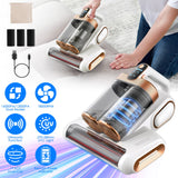 1Pc Mattress Vacuum Cleaner 16Kpa Bed Vacuum Cleaner Handheld Vacuums With Ultrasonic And UVC Light 18000 RPM Brushroll Rotation Dual Dust Bins Washable Filters For Bed Pillows Cribs Sofa - Nook & Nest