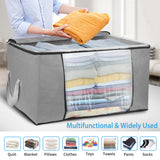 Large Clothes Storage Bags – 90L, Clear Window, Dual Zipper (Set of 2) - Nook & Nest