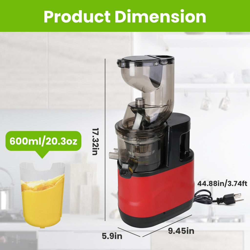 1Pc Cold Press Juicer Machine 300W Electric Slow Masticating Juicer For Whole Vegetable And Fruit With Reverse Function 2 Containers Cleaning Brush Clear Marks Easy Cleaning Fedex Shipping - Nook & Nest