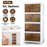 Foldable Storage Bins with Wheels – 4-Pack, Magnetic Door, 360° Wheels - Nook & Nest