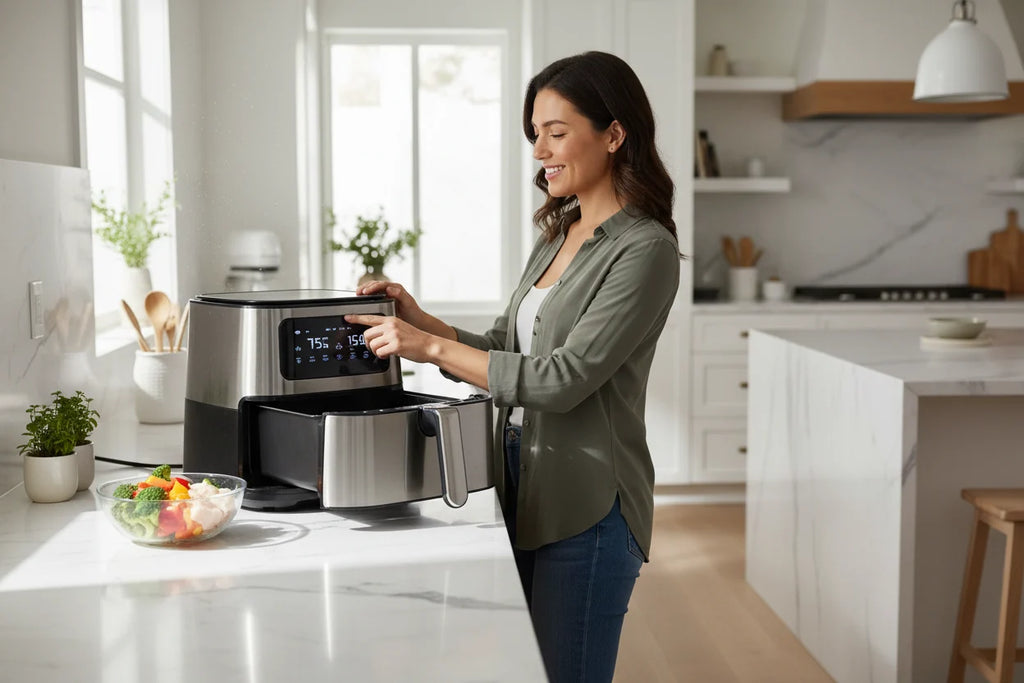 Dual Basket Air Fryer - 9.5 QT, Separate Zone Cooking - Nook & Nest