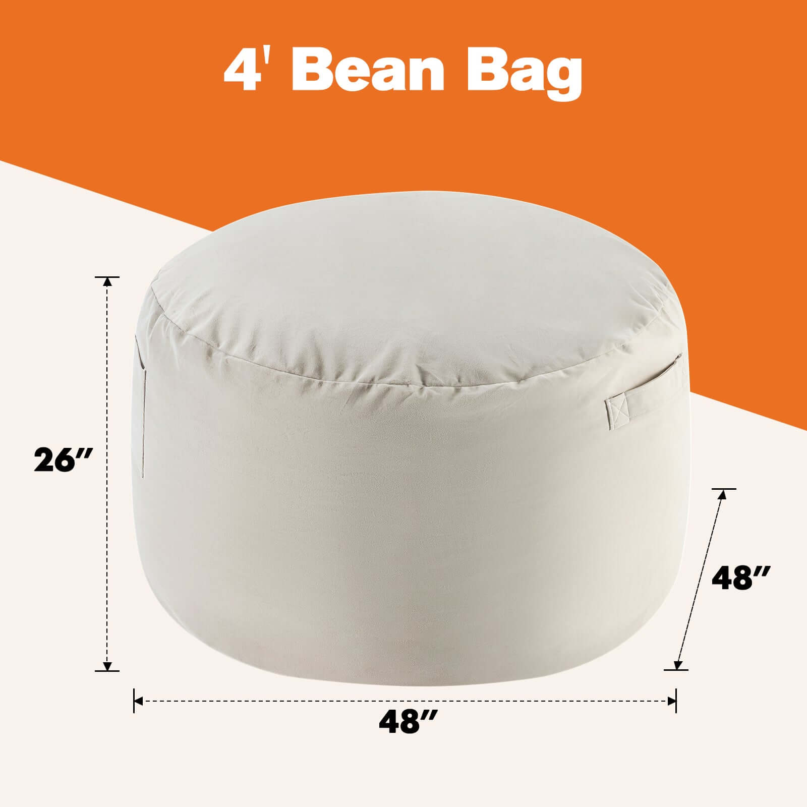 Ultimate Comfort Giant Bean Bag Chair with Washable Cover & Handy Side Pocket - Nook & Nest
