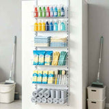 6-Tier Over-the-Door Pantry Organizer – Adjustable Baskets, No Drillin - Nook & Nest