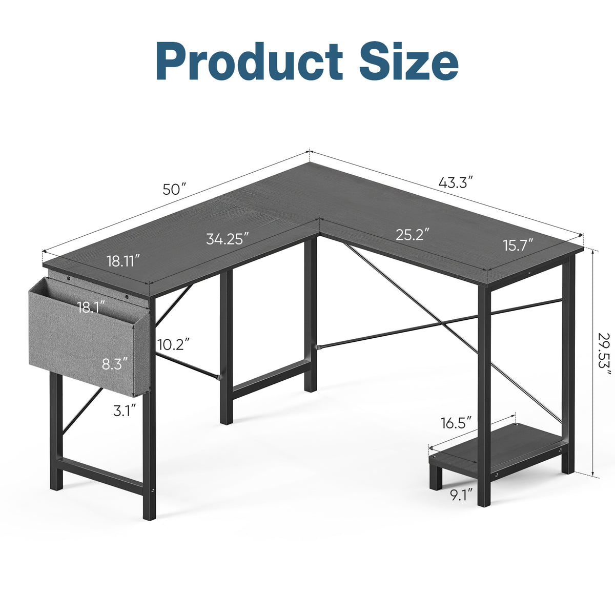 Elevate Your Productivity with Our L-Shaped Computer Desk for Home Office - Nook & Nest