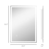 Silver LED Bathroom Mirror, 870 × 680 mm, Dimmable - Nook & Nest