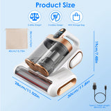 1Pc Mattress Vacuum Cleaner 16Kpa Bed Vacuum Cleaner Handheld Vacuums With Ultrasonic And UVC Light 18000 RPM Brushroll Rotation Dual Dust Bins Washable Filters For Bed Pillows Cribs Sofa - Nook & Nest