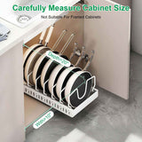 Pull-Out Pots and Pans Organizer – Damping Rails, 8 Dividers, 44 lb, N - Nook & Nest