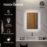 Silver LED Bathroom Mirror, 870 × 680 mm, Dimmable - Nook & Nest