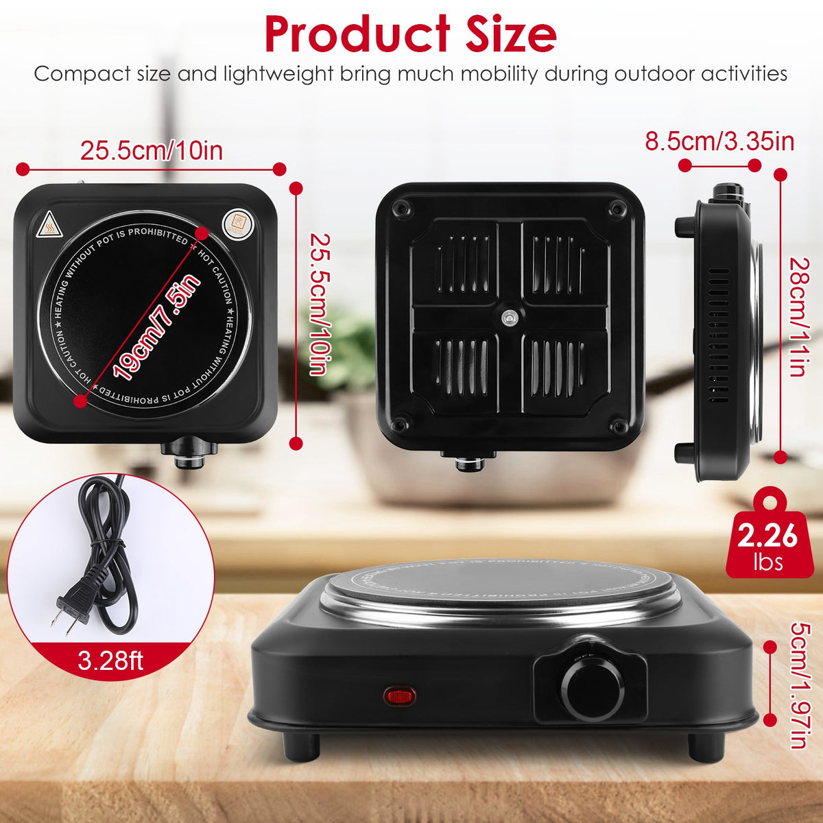 Portable Electric Infrared Hot Plate - Quick & Convenient Cooking Solution - Nook & Nest