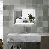 Silver LED Bathroom Mirror, 870 × 680 mm, Dimmable - Nook & Nest