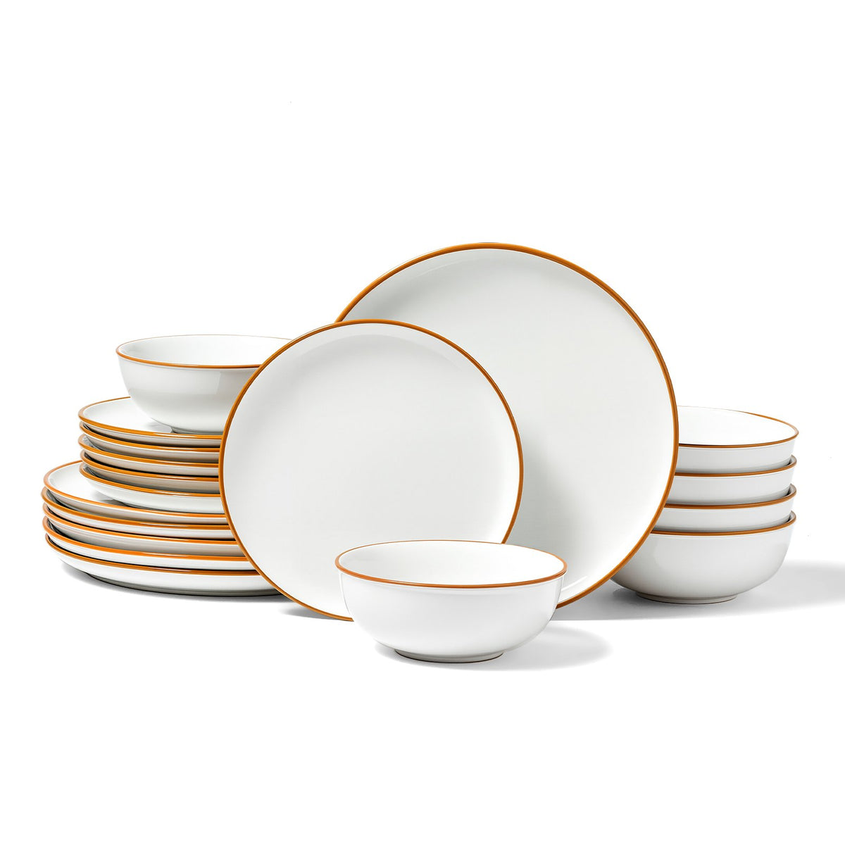 18 PCS Ceramic Dinnerware Set, 6 White - Nook & Nest