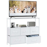 Tall Fabric Storage Tower with Drawers, Multiple Colors - Nook & Nest